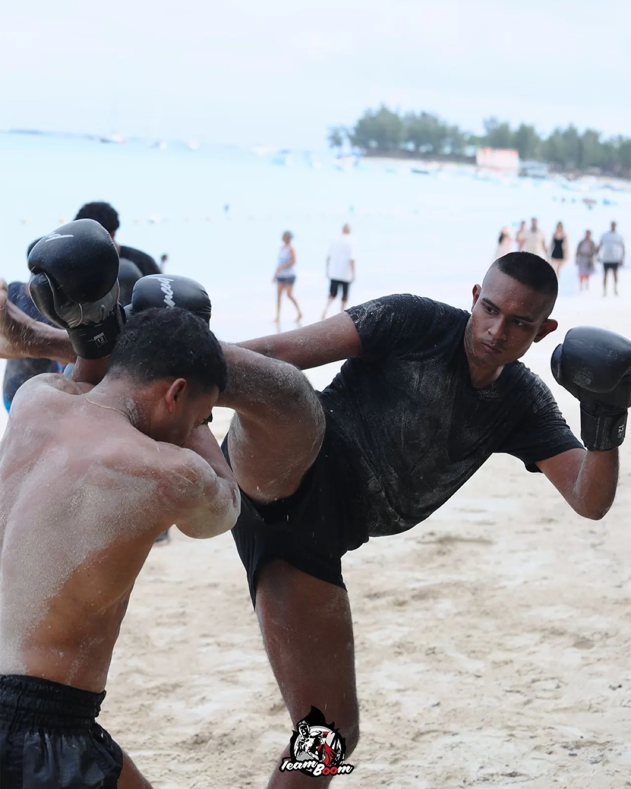 Sparring sur la plage